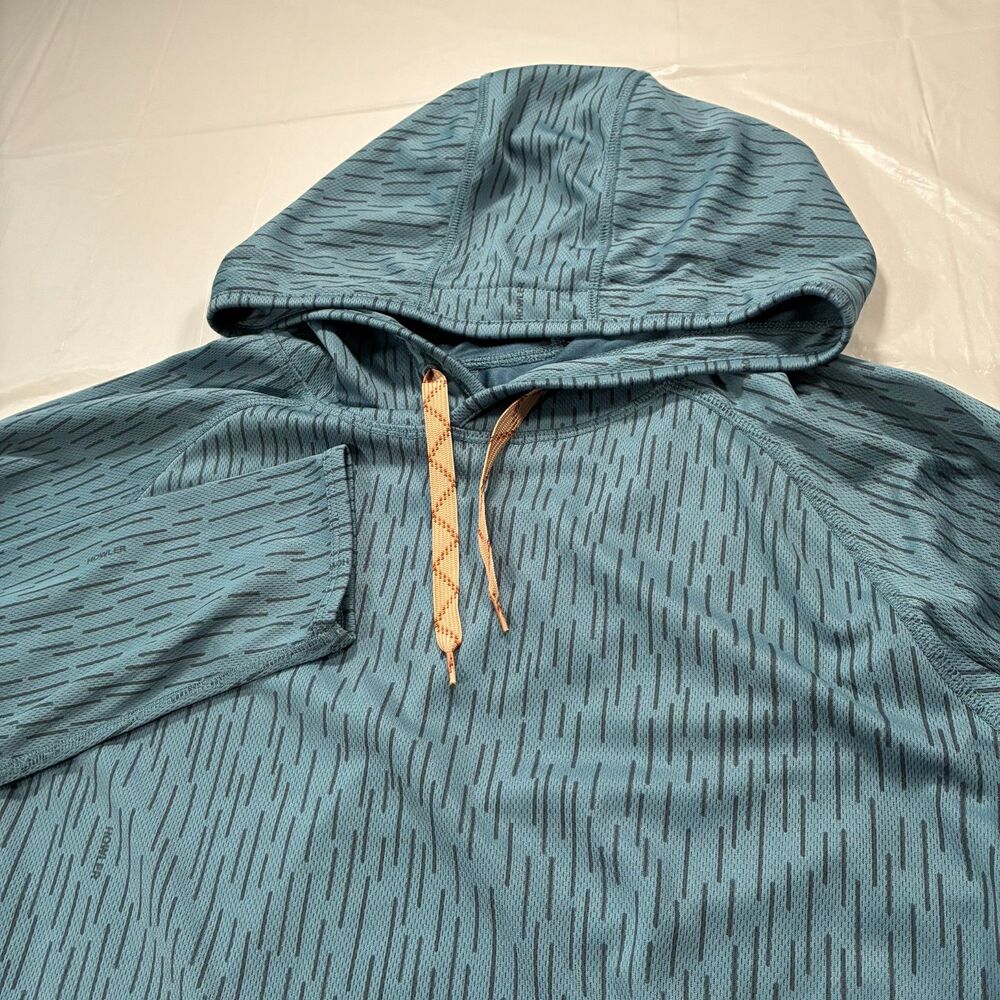 Howler Brothers Mens Loggerhead Hoodie Blue Rain Pattern Sun Shirt S